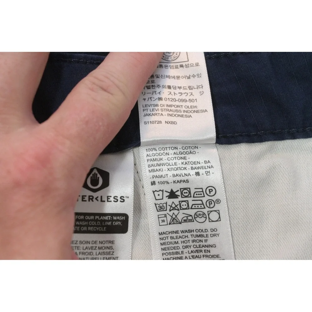 Levi Strauss & Co Cargo Shorts Mens 44 Navy Blue Ripstop Cotton Utility EUC